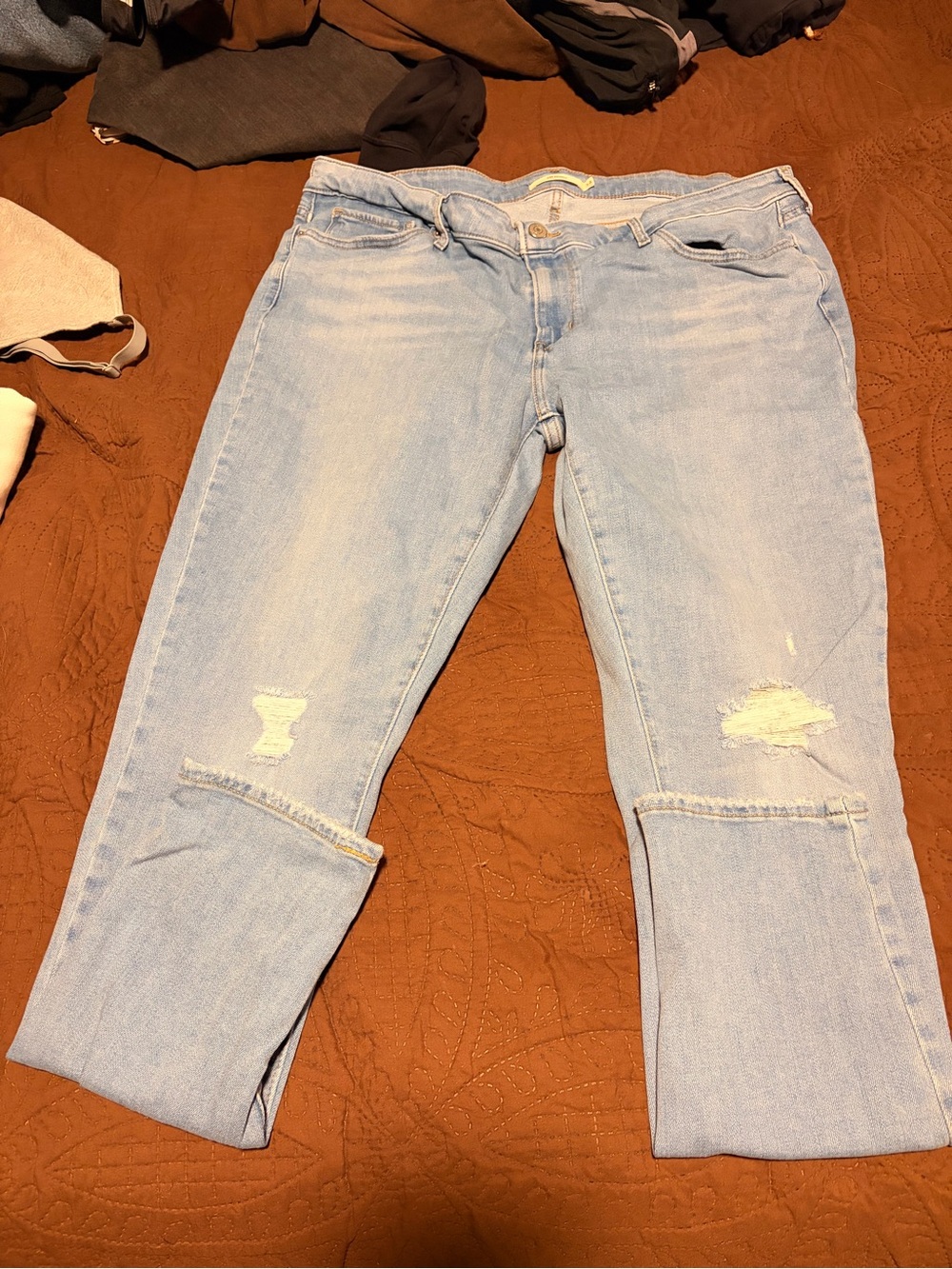 Levi's Light Blue Cropped Distressed Women's Jeans